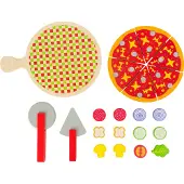 Small Foot - Houten Snij- en Speeleten Pizza Set, 21dlg.