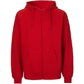 Neutral Fairtrade Men's Zip Hoodie met capuchon Red - S
