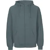 Neutral Fairtrade Men's Zip Hoodie met capuchon Teal - M