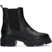 Manfield Zwarte leren chelsea boots | Maat 41