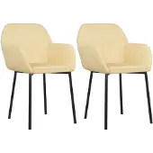 vidaXL Eetkamerstoelen 2 st fluweel crèmekleurig