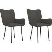 vidaXL Eetkamerstoelen 2 st fluweel donkergrijs
