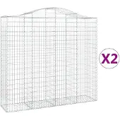 vidaXL Schanskorven 2 st gewelfd 200x50x180/200 cm ijzer