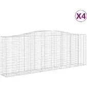 vidaXL Schanskorven 4 st gewelfd 400x50x140/160 cm ijzer