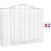 vidaXL Schanskorven 2 st gewelfd 200x50x160/180 cm ijzer