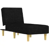 vidaXL Chaise longue stof zwart