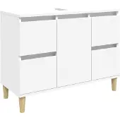 vidaXL Wastafelkast 80x33x60 cm bewerkt hout wit