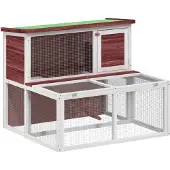 vidaXL Konijnenhok 102x90x84,5 cm massief grenenhout mokkakleurig