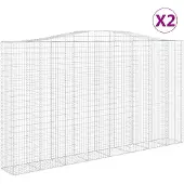 vidaXL Schanskorven 2 st gewelfd 400x50x220/240 cm ijzer