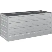 vidaXL Tuinverhoger, 100x40x45 cm, verzinkt staal, zilver