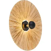 QAZQA Landelijke wandlamp zwart met touw 60 cm - Leia