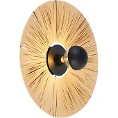 QAZQA Landelijke wandlamp zwart met touw 45 cm - Leia