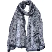 Juleeze Sjaal Dames Print 50x160 cm Grijs Synthetisch