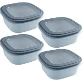 Sunware Sigma home vershoudbakjes 2.8L - Set van 4 - 23x23x9 cm - Blauw