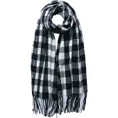 Juleeze Wintersjaal Dames 68x180 cm Zwart Wit Ruit Sjaal