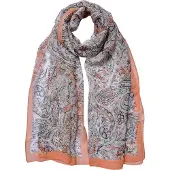 Juleeze Sjaal Dames Print 50x160 cm Oranje Synthetisch
