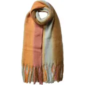 Juleeze Wintersjaal Dames 35x180 cm Bruin Blauw Acryl