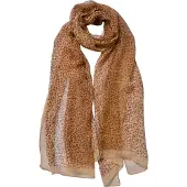 Juleeze Sjaal Dames Print 50x160 cm Beige Bruin Synthetisch