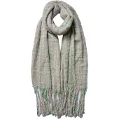 Juleeze Wintersjaal Dames 40x185 cm Groen Beige Acryl