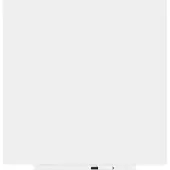 Rocada whiteboard SKIN PRO, frameloos, modulair, staand/landschap formaat, magnetisch, opbergbak, B 1000 x H 1000 mm, gecoat staal, signaalwit RAL 9003