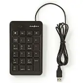 Nedis Numeriek toetsenbord | (USB, Numeriek, Multimediatoetsen, Zwart)