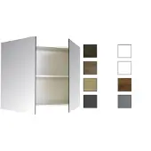 Sanicare Spiegelkast Qlassics 80 cm. 2 dubbelzijdige spiegeldeuren schots-eiken