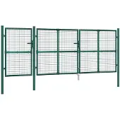 vidaXL Tuinhek van gaas 400x125 cm gegalvaniseerd staal groen