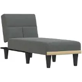 vidaXL Chaise longue stof donkergrijs