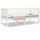 vidaXL Slaapbank zonder matras 90x200 cm massief grenenhout wit