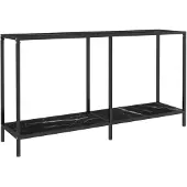 vidaXL Wandtafel 140x35x75,5 cm gehard glas zwart