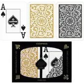 Copag 1546 Speelkaarten - 100% Plastic Poker Size Zwart/Goud - Duurzaam