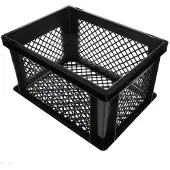 Benson Fietskrat - zwart - lichtgewicht - 40x30x22 cm - melkkrat - Fietsmand