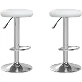 vidaXL Barstoelen 2 st kunstleer wit