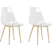 vidaXL Eetkamerstoelen 2 st PET transparant