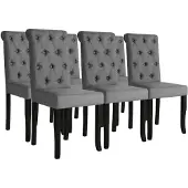 vidaXL Chaises à manger lot de 6 gris foncé tissu275151