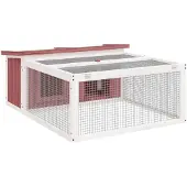 vidaXL Konijnenhok 117,5x97x47,5 cm massief grenenhout mokkakleurig