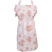 Clayre & Eef Keukenschort Kinderen 48x56 cm Roze Katoen Rozen Roze