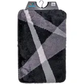 Wicotex - Badmat Grijs gestreept - Badmat - Antislip onderkant - Afmeting 60x90cm