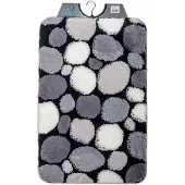 Wicotex - Badmat Zwart - Grijs - Wit stenen - Badmat - Antislip onderkant - Afmeting 60x90cm