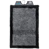 Wicotex - Badmat Grijs met Zwarte rand - Badmat - Antislip onderkant - Afmeting 60x90cm