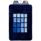 Wicotex - Badmat Blauw geblokt - Badmat - Antislip onderkant - Afmeting 60x90cm