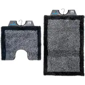 Wicotex Wicotex-Badmat set met Toiletmat-WC mat-met uitsparing grijs met zwarte rand-Antislip onderkant