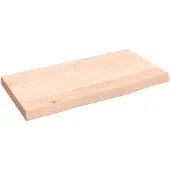 vidaXL Wandschap 40x20x2 cm onbehandeld massief eikenhout
