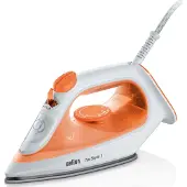 Braun TexStyle 1 SI1009OR, stoomstrijkijzer, antiaanbaklaag, 1,9 meter, 25 g/min, oranje, wit, 120 g/min