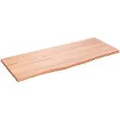 vidaXL Tafelblad 100x40x2 cm behandeld massief eikenhout lichtbruin