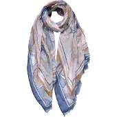 Juleeze Sjaal Dames Print 70x180 cm Beige Blauw Synthetisch