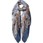 Juleeze Sjaal Dames Print 90x180 cm Blauw Synthetisch