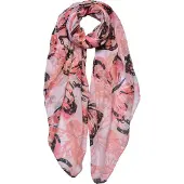 Juleeze Sjaal Dames Print 90x180 cm Roze Synthetisch