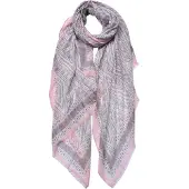 Juleeze Sjaal Dames Print 90x180 cm Roze Grijs Synthetisch