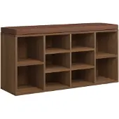 vidaXL Schoenenbank 103x30x48 cm bewerkt hout bruin eikenkleur